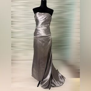 PROM!!  formal silver gown, size 5.